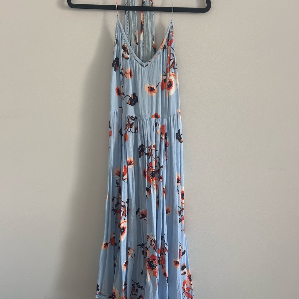 Urban Outfitters Cooperative Light Blue Floral Midi Dress - Picture 2 of 6
